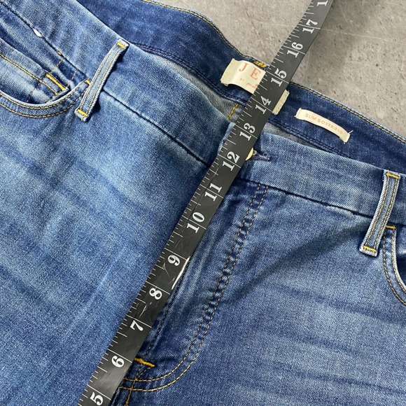 JEN7 7 For All Mankind Slim Boyfriend Jeans Cuffed Cropped Medium Wash Size 18 - Picture 8 of 12